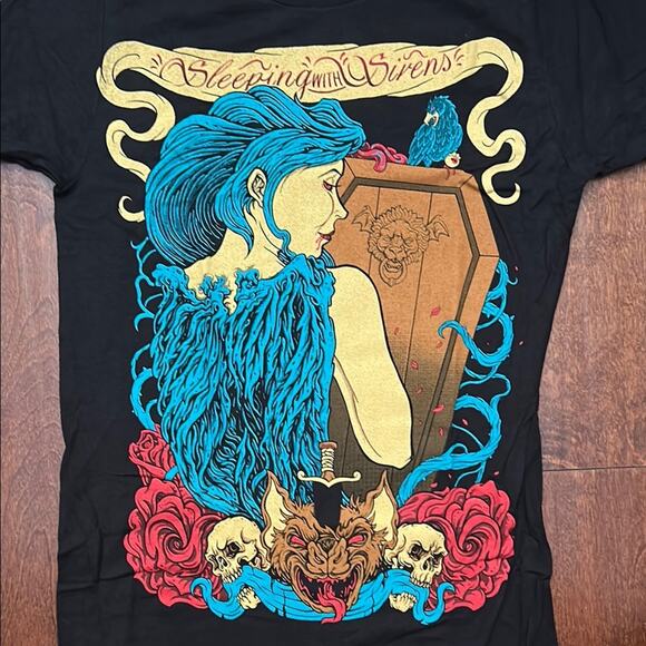 Sleeping With Sirens Black Graphic Tee, Size Medium, NWOT - Picture 4 of 8